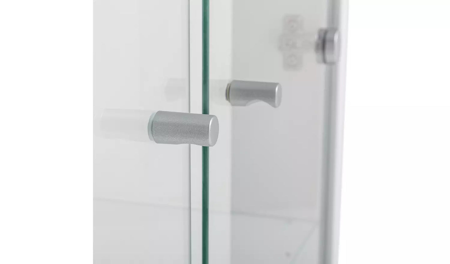 Stella 2 Door Glass Display Cabinet - White Gloss